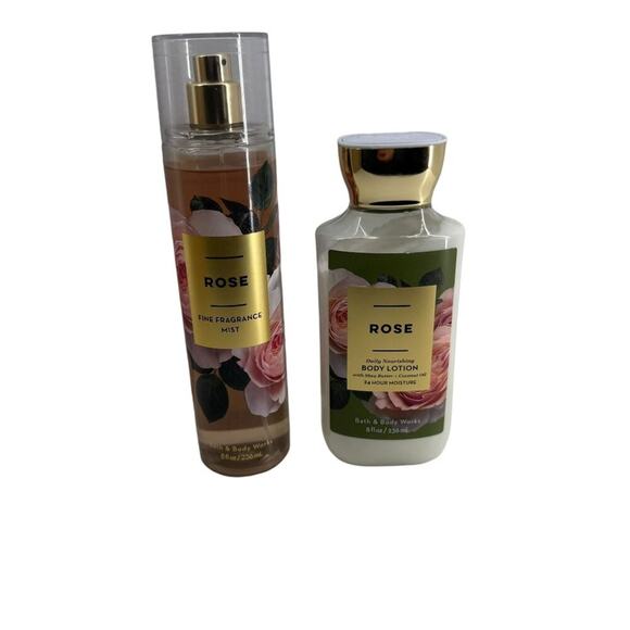 Bath  Body Works ROSE Fine Fragrance Mist Spray  Nourishing Body Lotion - Picture 1 of 5